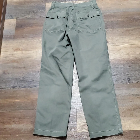 Madewell army green high waist denim Chino euc big pockets - Picture 9 of 9